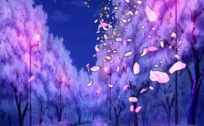 紫色浪漫唯美中秋节祝福贺卡H5模板缩略图