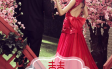 复古中国风红色浪漫结婚喜帖H5模板缩略图