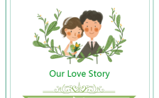 清新绿色树叶幸福的约定故事版浪漫婚礼请柬H5模板缩略图