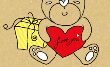 棕熊卡通风情人节我们的纪念册爱情个人贺卡H5模板缩略图