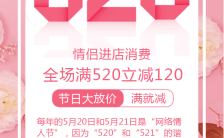 清新简约文艺大气520情人节活动促销推广宣传520海报缩略图
